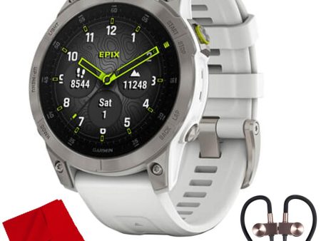 Garmin epix Gen 2, Premium Active Smartwatch, White Titanium w  Accessories Bundle Online Hot Sale