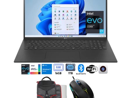 LG gram 17  Ultra-Slim Laptop, Intel i7, 16GB 1TB SSD +Gaming Mouse +Backpack For Cheap