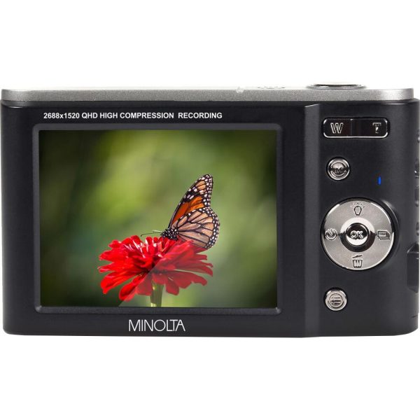 Minolta MND20 44 MP   2.7K Ultra HD Digital Camera - Black - Open Box Cheap