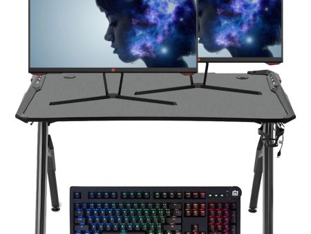 Deco Gear Dual 25  Gaming Monitors with LED Gaming Desk and Mechanical Keyboard Bundle Online Hot Sale