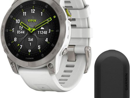 Garmin epix Gen 2 Active Smartwatch (White) Bundle with Varia RVR315 Rearview Radar Fashion