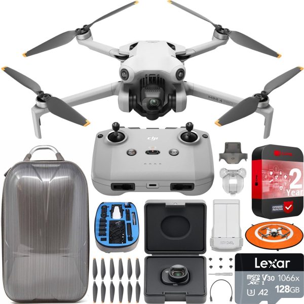 DJI Mini 4 Pro Drone Quadcopter with RC-N2 Remote + Wide Angle Lens Accessory Bundle Hot on Sale