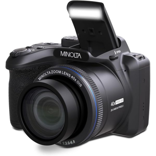 Minolta MN40Z 20 MP   1080P FHD Bridge Camera w 40x Optical Zoom (Black) Online now