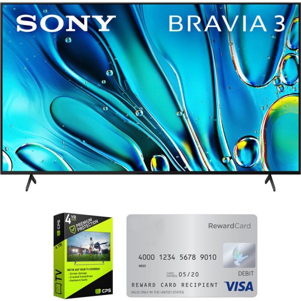 Sony BRAVIA 3 K55S30 55  4K LED TV (2024) Bundle w  4 Yr Warranty +$50 Gift Card For Cheap