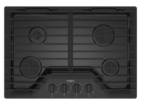 Whirlpool WCGK5030PB 30-inch Gas Cooktop with EZ-2-Lift™ Hinged Cast-Iron Grates Fashion