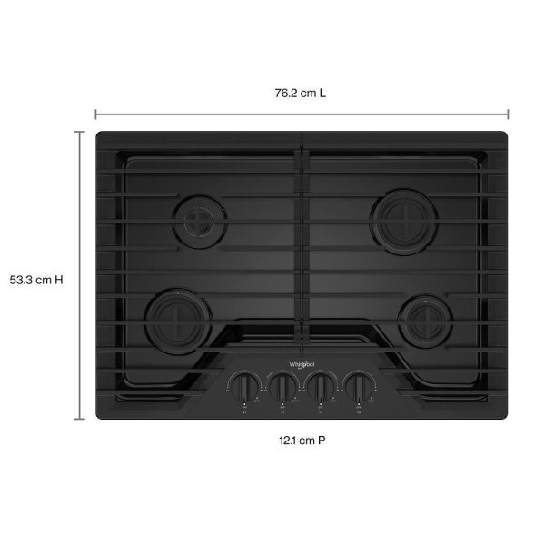 Whirlpool WCGK3030PB 30-inch Gas Cooktop with SpeedHeat™ Burners Online Sale