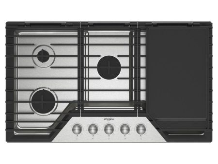 Whirlpool WCGK7536PS 36-inch Gas Cooktop with 2-in-1 Hinged Grate to Griddle Sale