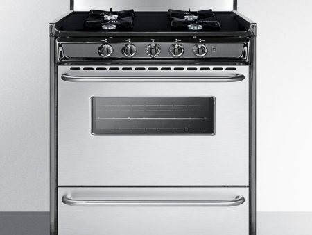 Summit TNM2307BKW 30  Wide Gas Range, Open Burners Hot on Sale