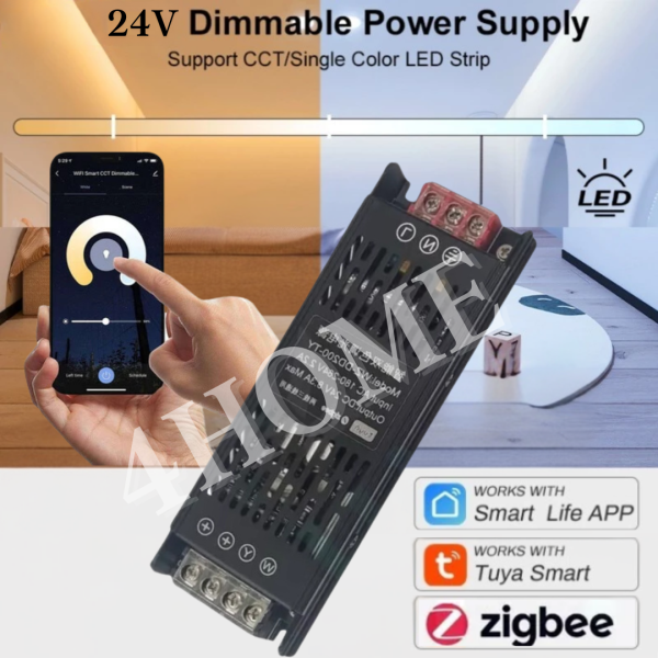 Premium Slim 24V Zigbee Tuya 2in1 Dimmable Smart Led Driver Transformer 150W 300W for CCT Single Tone LED Strip Online now