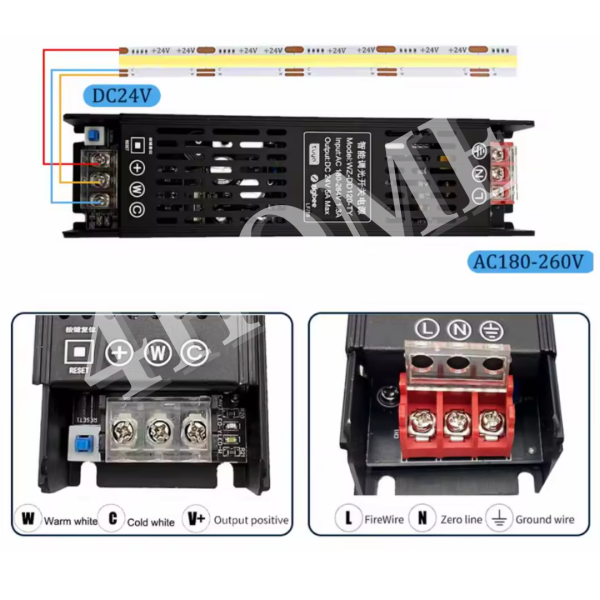 Premium Slim 24V Zigbee Tuya 2in1 Dimmable Smart Led Driver Transformer 150W 300W for CCT Single Tone LED Strip Online now