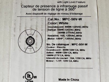 Ceiling Mounted Occup Sensor 2301 MPC-50V Online Hot Sale